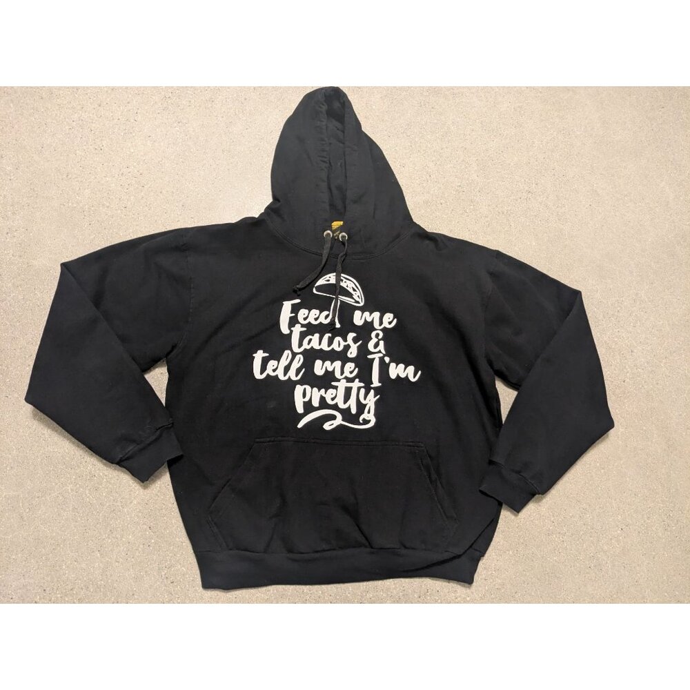 Celebrity Style Hoodie Women's M Black Tacos Egyptian Cotton Poly blend